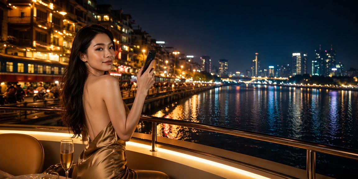 Giao diện nạp tiền và nhận thưởng tại Hà Nội với màn hình neon hiện đại